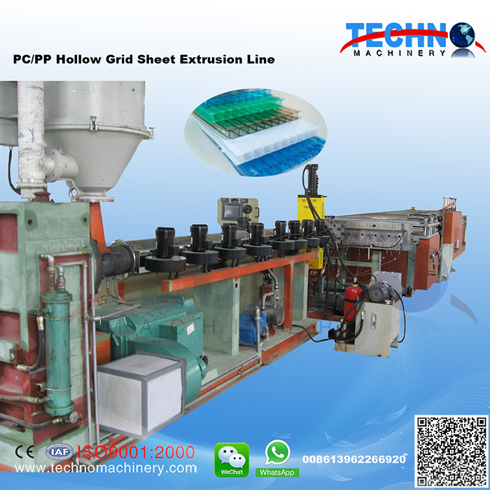 PP/PC Hollow Grid Plate Extrusion Line