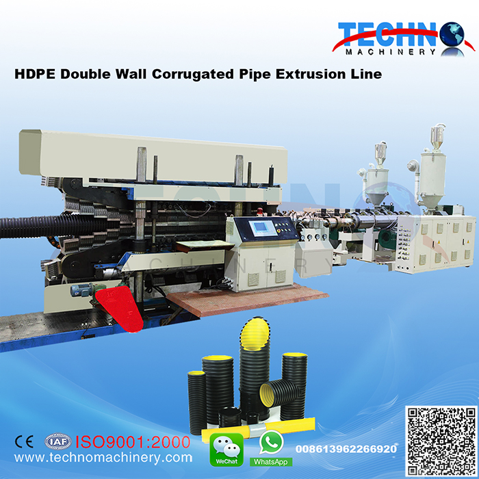 HDPE/PVC Double Wall Corrugated Pipe Extrusion Line